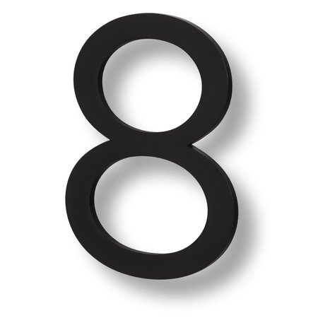 SURE-LOC HARDWARE Sure-Loc Hardware Floating House Number, 6, No. 8, Flat Black HNF6-8 FBL